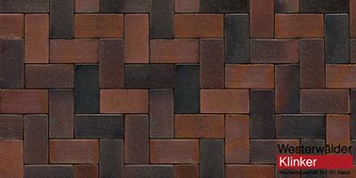 Тротуарная клинкерная брусчатка PK84S Rotbraun-bunt Spezial 200x100x52 Westerwalder Klinker